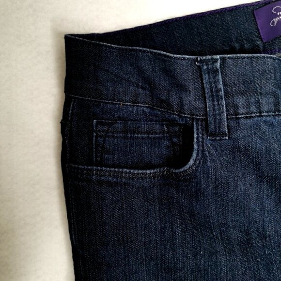 NYDJ EUC Women's 8 Boot Cut Style# 1000 Dark Blue Bling Colorful Beaded Jeans - Picture 3 of 13